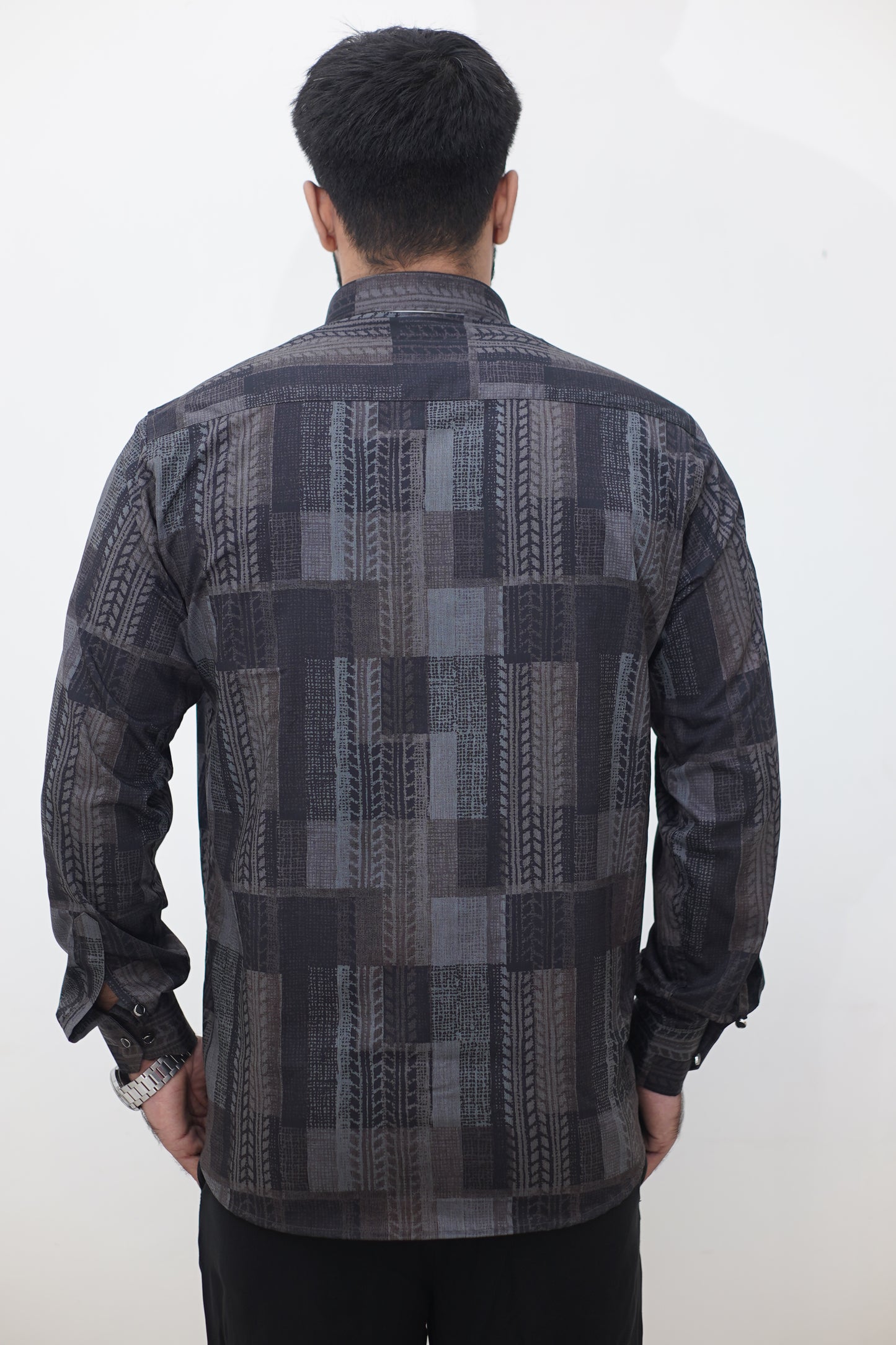 Geometric Print Cotton Shirt (Regular Fit)