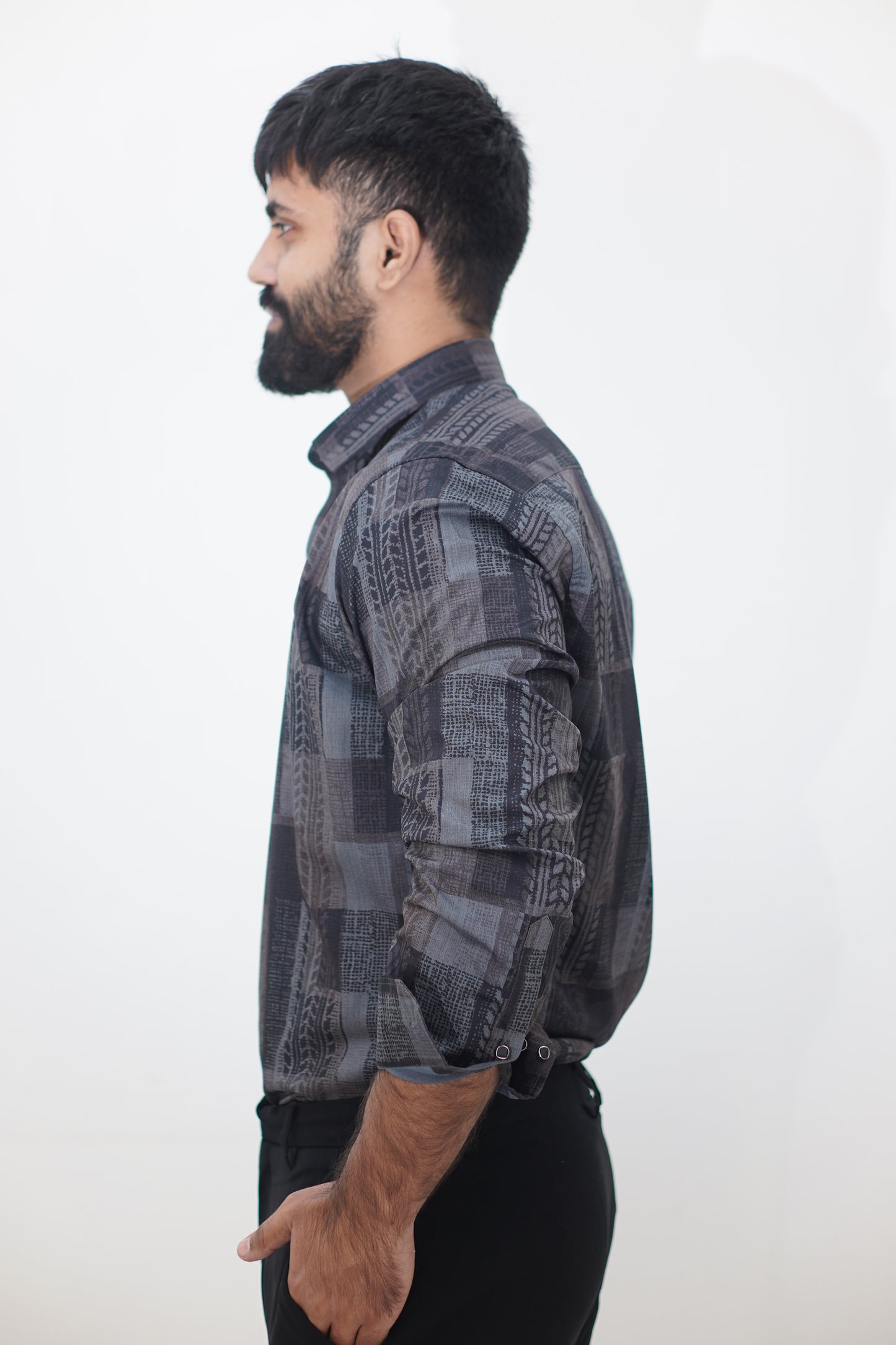 Geometric Print Cotton Shirt (Regular Fit)