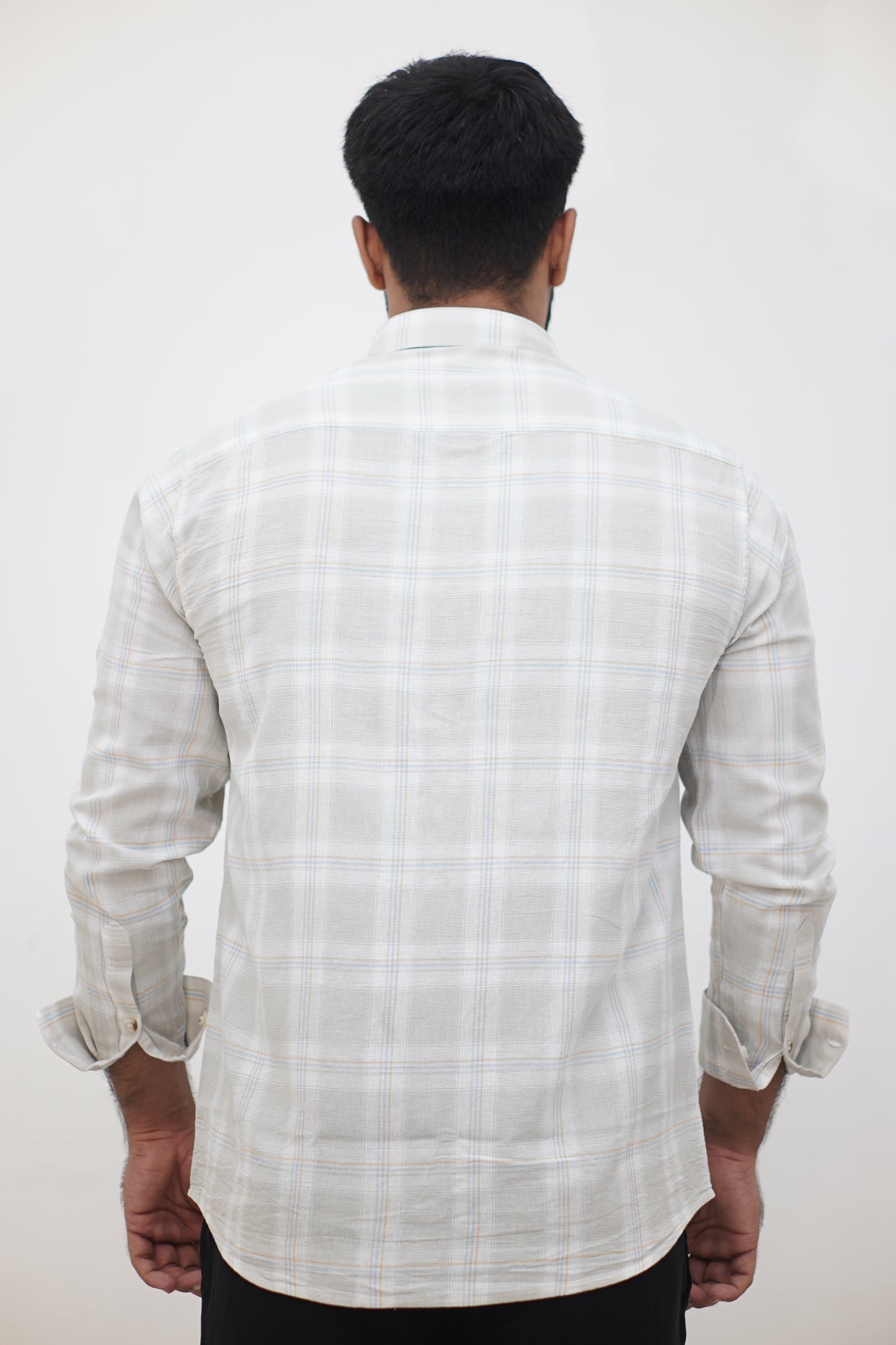 Sage Plaid Lightweight Modern Dobby Check Shirt (Regular Fit)
