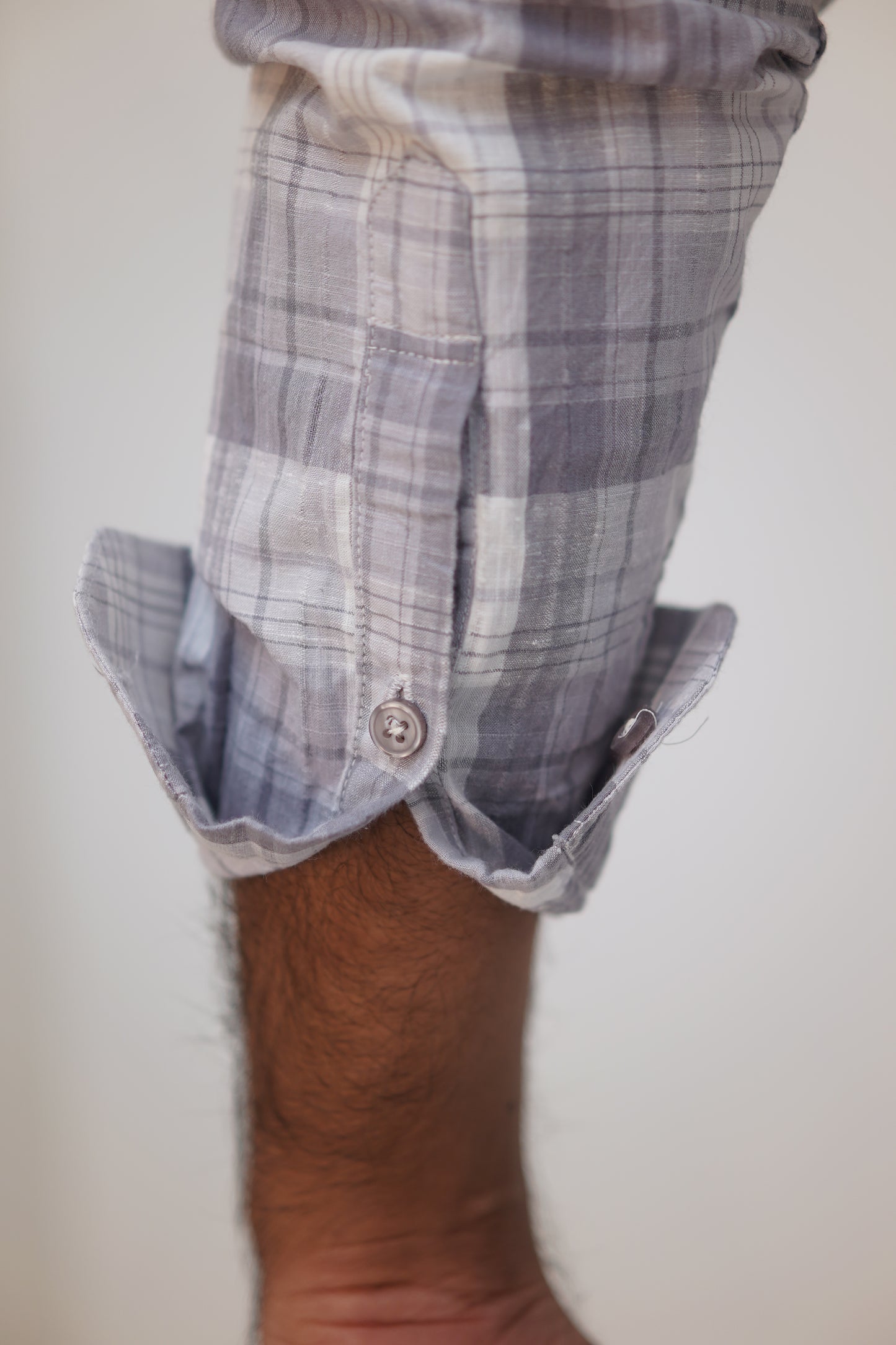 Classic Checked Cotton Shirt (Regular Fit) – Grey & White