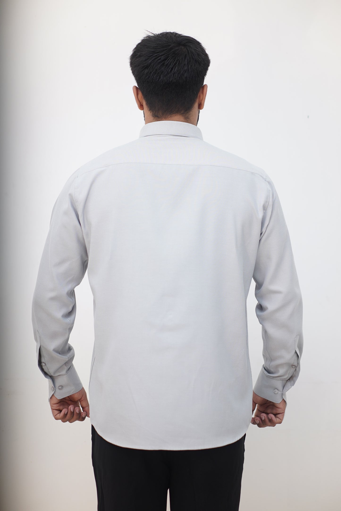 Minimal Light-Grey Cotton Shirt (Regular Fit)