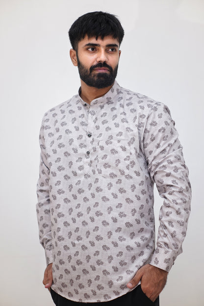 Modern Printed Cotton Kurta Shirt: Effortless Style