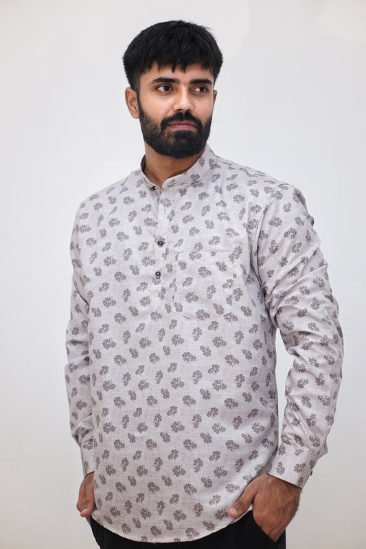 Modern Printed Cotton Kurta Shirt: Effortless Style