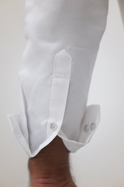 Classic White Dobby Cotton Shirt (Regular Fit)