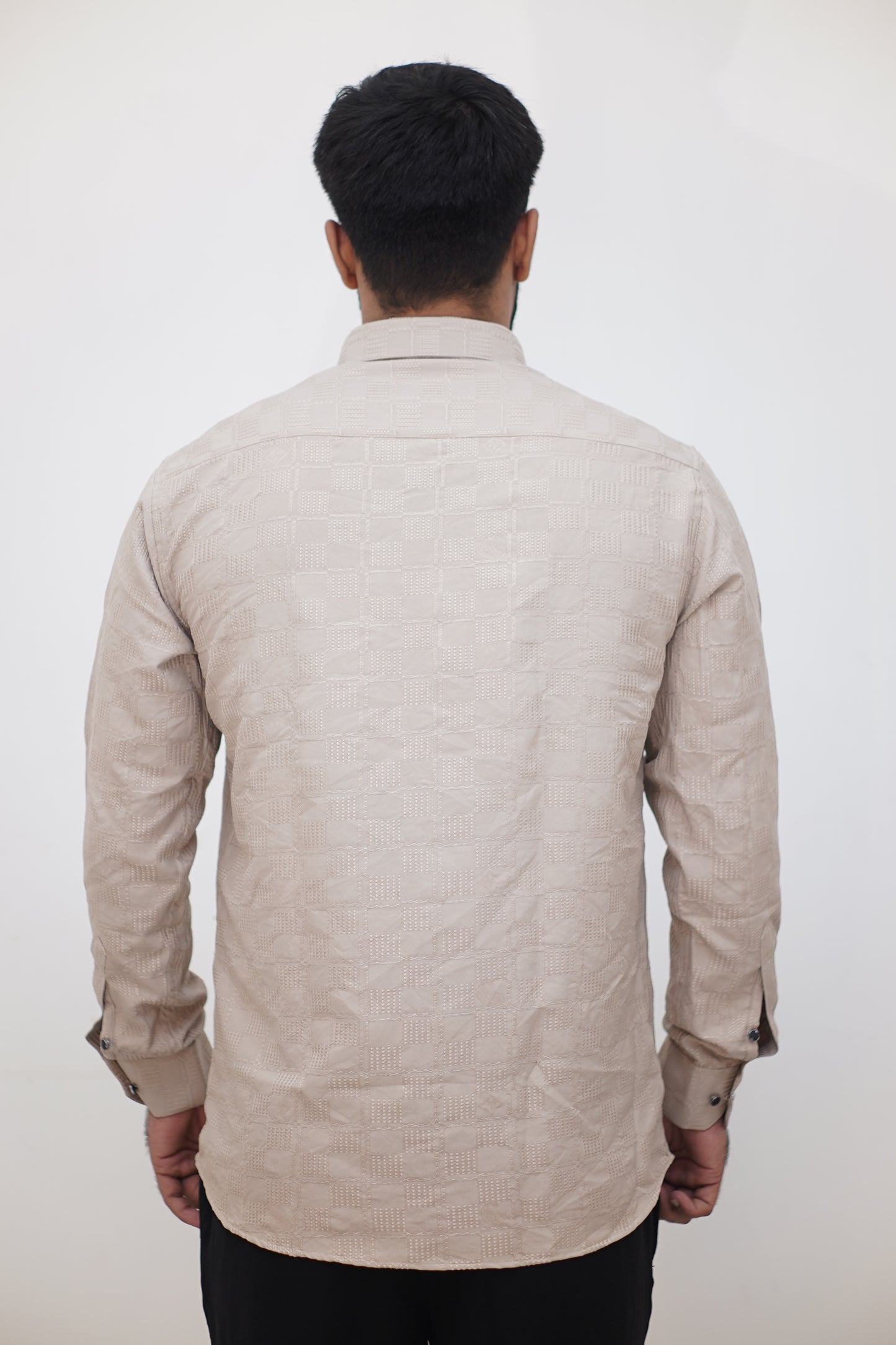 Elegant Textured Party Wear Premium Cotton Shirt