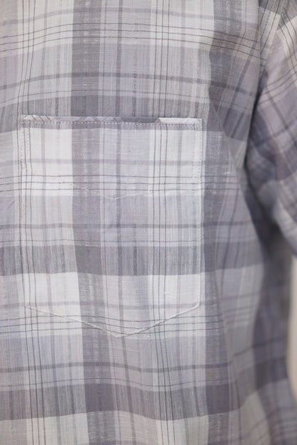 Classic Checked Cotton Shirt (Regular Fit) – Grey & White